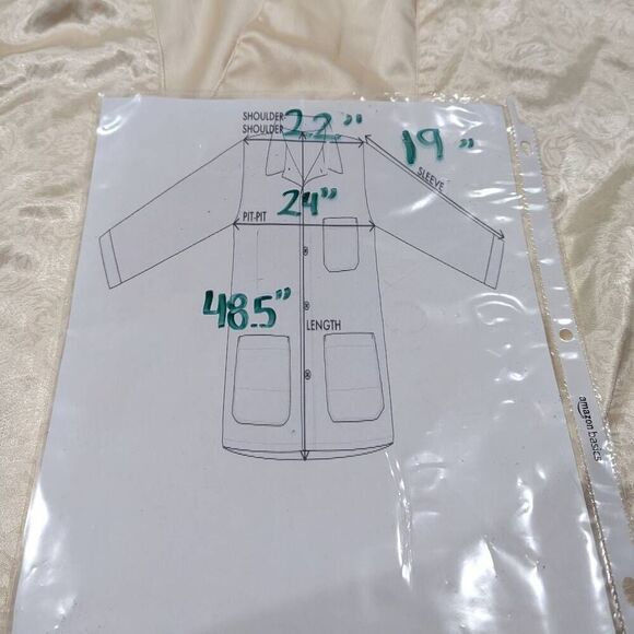 Vintage 80s Victoria's Secret Satin Maxi Robe Embroidered Collar V Neck Size S - Picture 8 of 8